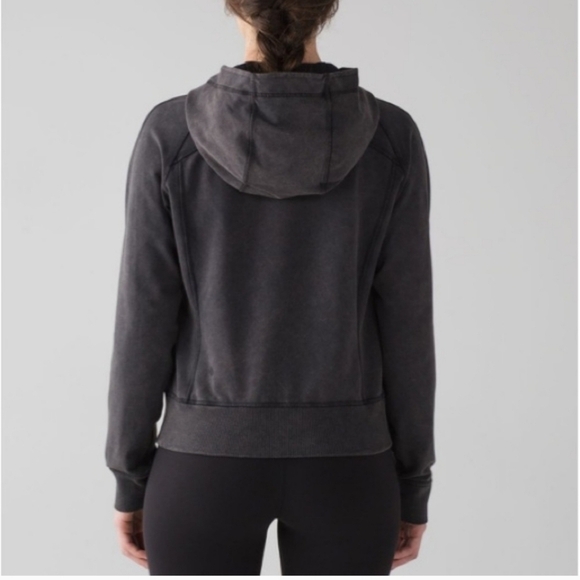 Lululemon Loop Back Hoodie in Acid Rubber Dye Black, sz 4 - Picture 6 of 16